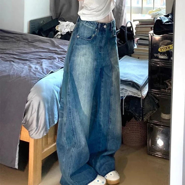 Saviig Vintage Baggy High Waist Jeans | Y2K Fashion Streetwear Pants