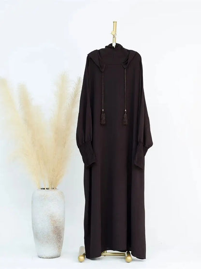 Saviig Ramadan Hoodie Kebaya Khimar Abaya Modest Dress Robe for Muslim Women