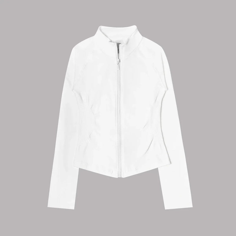 Saviig Women's Impact Zippy Jacket: Stylish Long Sleeve Workout Top for Active Sports.