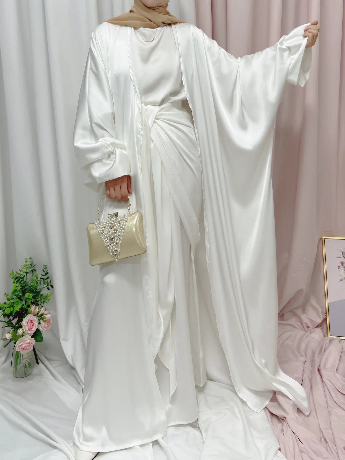 Saviig Summer Muslim Puff Sleeve Abaya Dress Elegant Modest Morocco Dubai Eid Party Dress