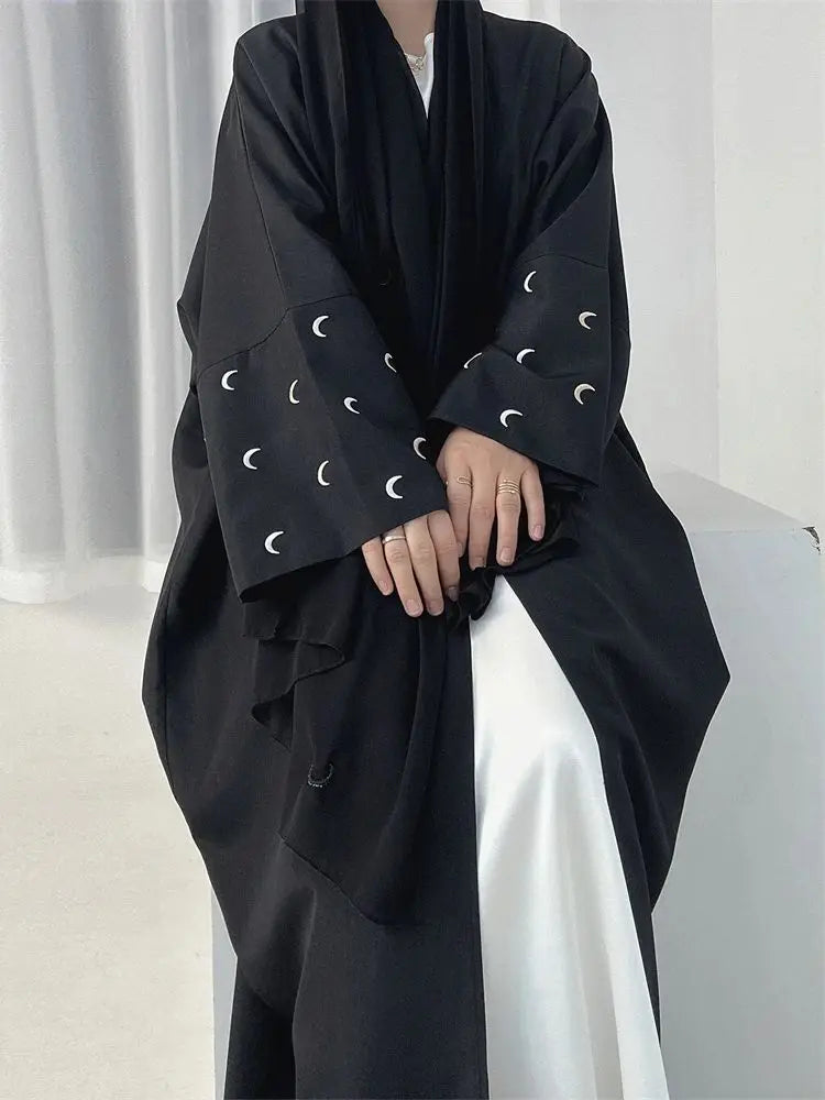 Saviig Butterfly Moon Heart Modest Kimono Abaya for Women