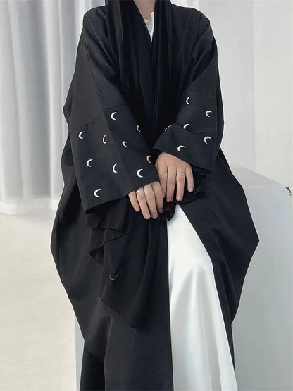 Saviig Butterfly Moon Heart Modest Kimono Abaya for Women