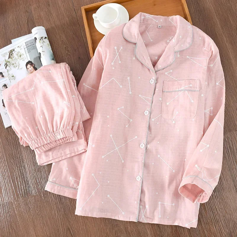 Saviig Maple Leaf Pajama Set - 100% Cotton Sleepwear