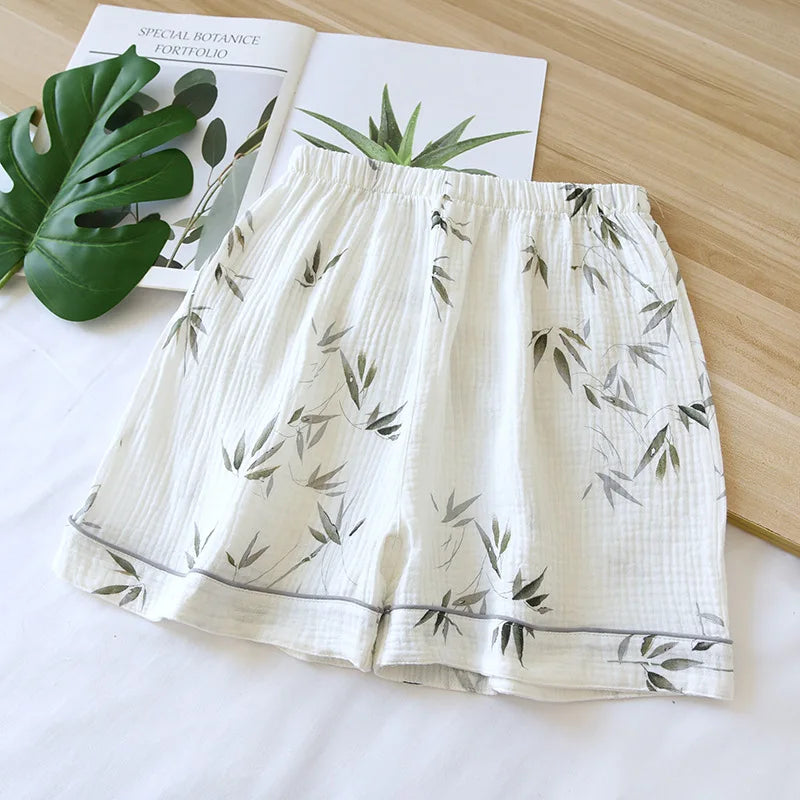 Saviig Leopard Print Couple Shorts: Soft Cotton Crepe, Large Size, Cute Home Pants