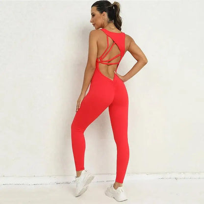 Saviig Sporty Jumpsuit Women Gym Fitness Overalls Yoga Pants One Piece Outfit