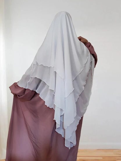 Saviig Ramadan Eid Long Khimar Headscarf Muslim Women's Hijab Jubha Garment