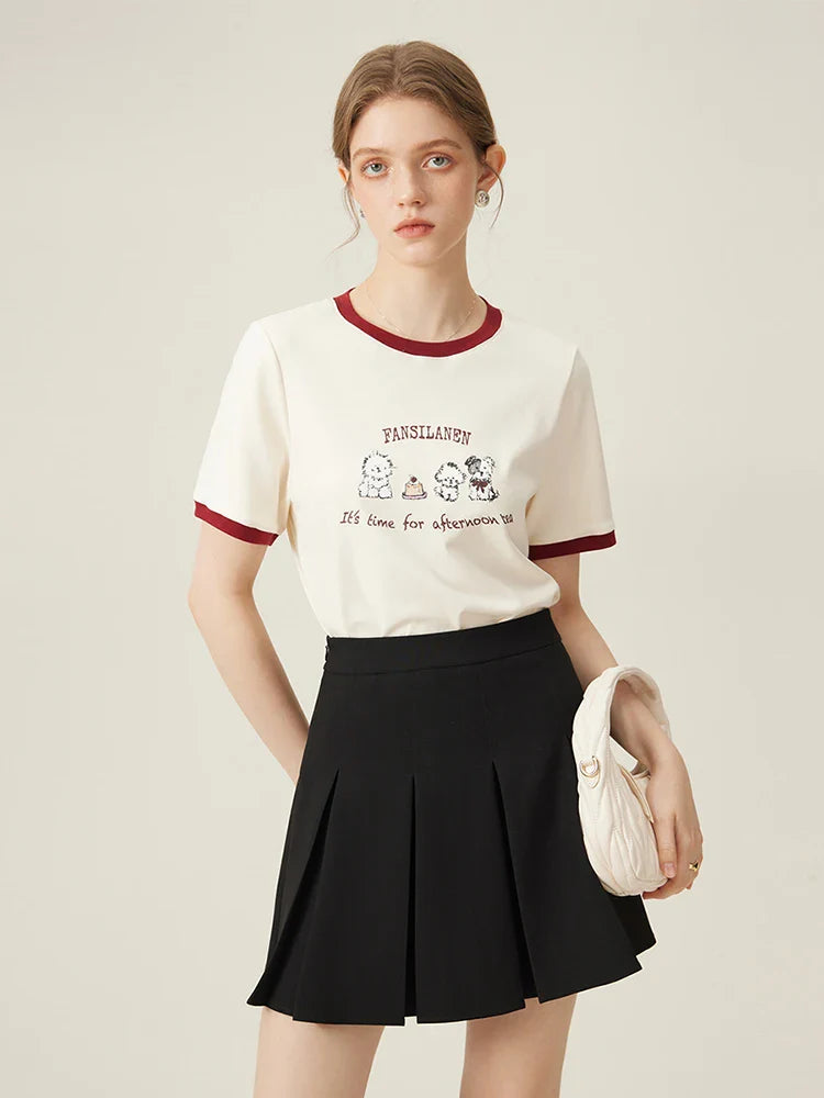 Saviig 100% Cotton Short Sleeve Women's O-Neck T-shirt - Spring 2024 Collection