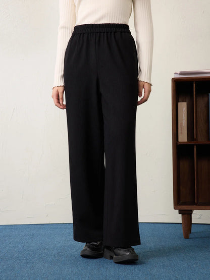 Saviig Beige Straight Trousers - Women's Spring Casual Pants