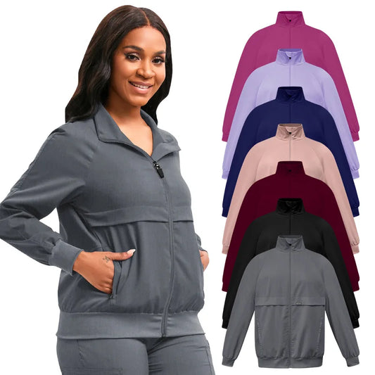 Saviig Pink Winter Scrubs Coat - Nurse Dental Surgery Uniform