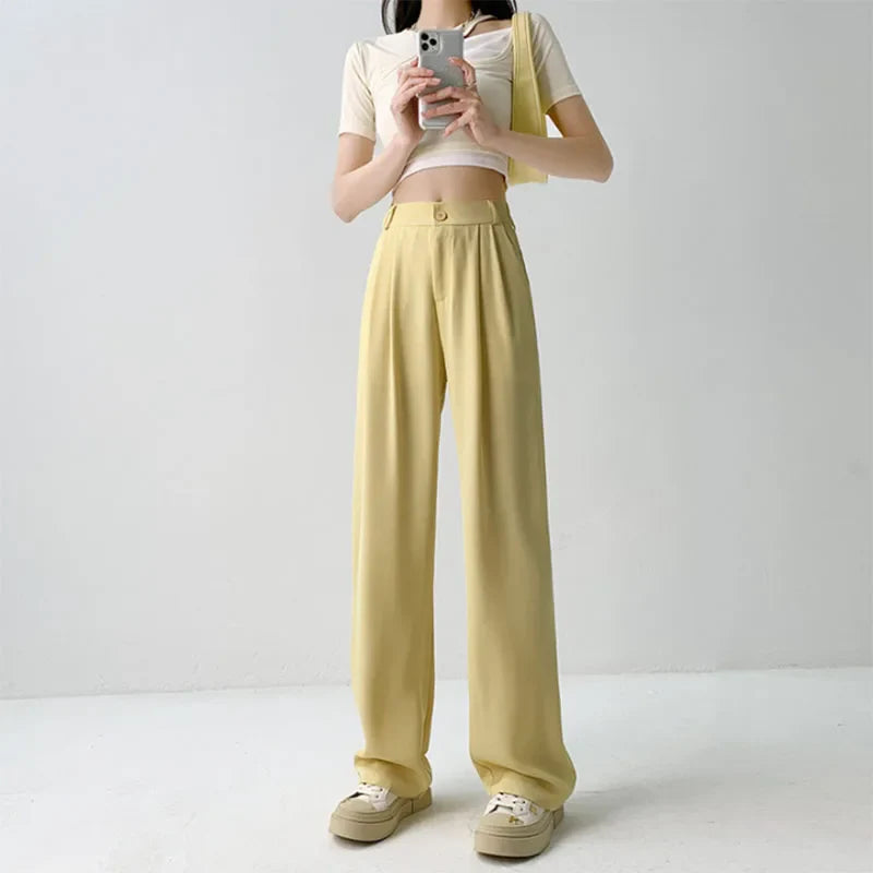 Saviig Wide Leg Casual Suit Pants for Women