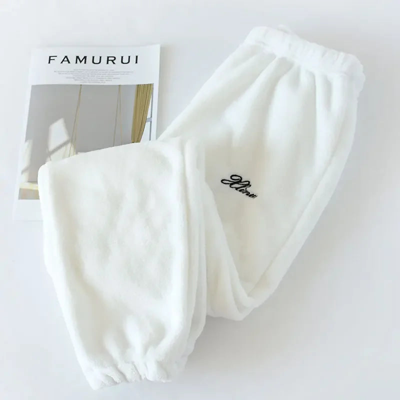 Saviig Flannel Fleece Winter Couple Pants - Warm Home Pajama Bottoms