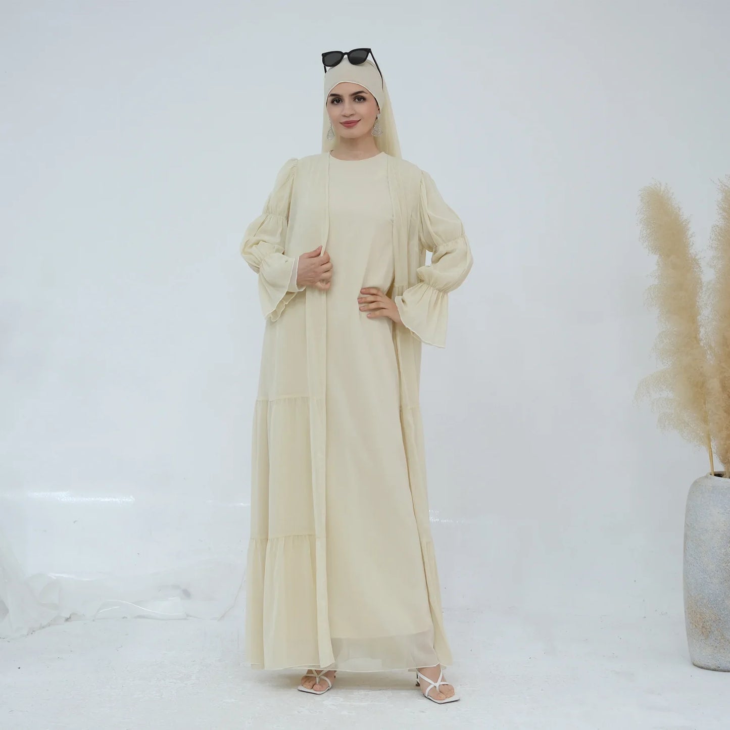 Saviig Chiffon Abaya Set for Modest Islamic Evening Parties