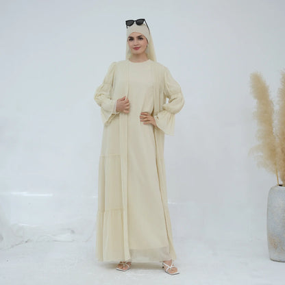 Saviig Chiffon Abaya Set for Modest Islamic Evening Parties