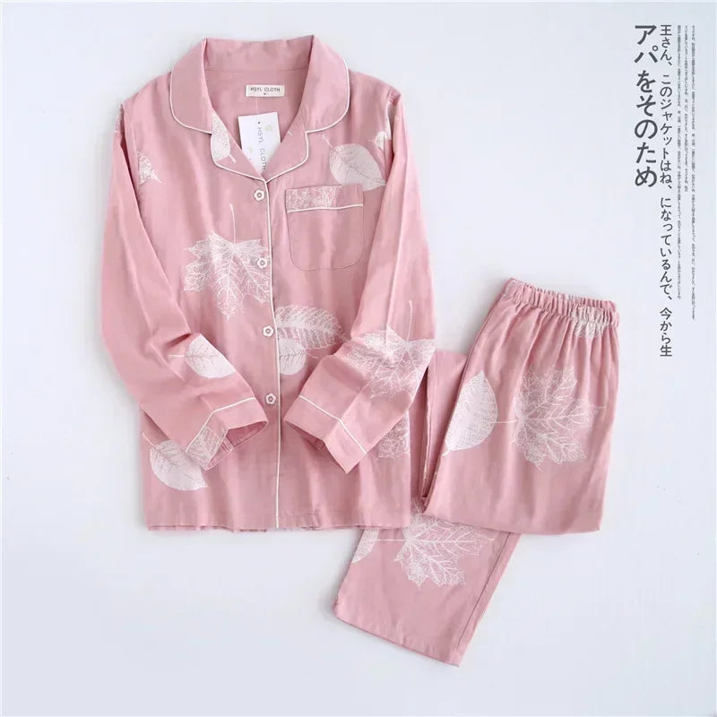 Saviig Maple Leaf Pajama Set - 100% Cotton Sleepwear