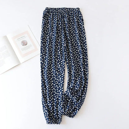 Saviig Floral Viscose Pajama Pants: Comfortable Loose Fit Home Trousers