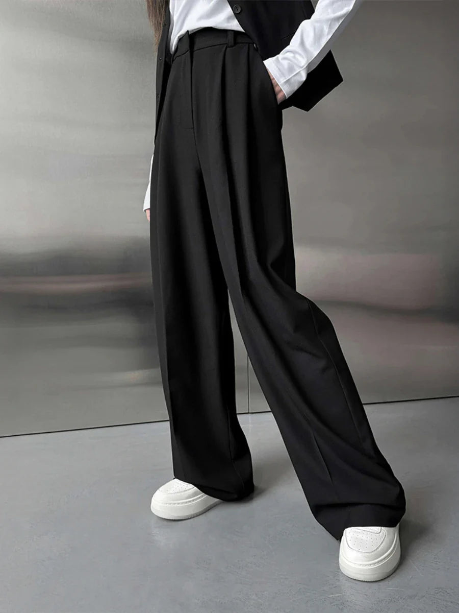 Saviig Wide Leg High Waist Suit Pants - New Season Office Lady Chic Trousers