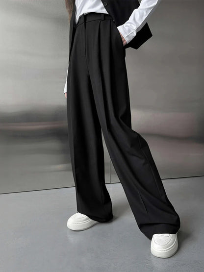 Saviig Wide Leg High Waist Suit Pants - New Season Office Lady Chic Trousers