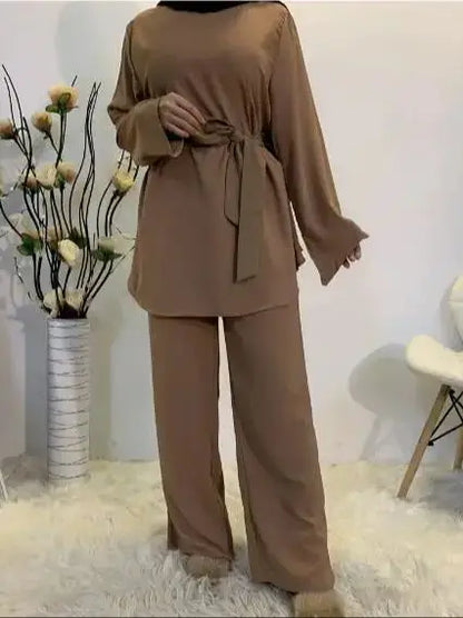 Saviig Dubai Abaya Hijab Kaftan Set for Muslim Women
