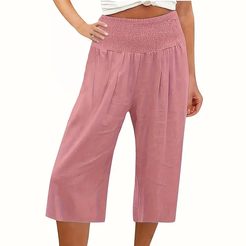 Saviig Linen Wide Leg Pants - Summer Casual Breathable Trousers
