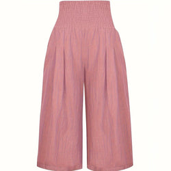 Saviig Linen Wide Leg Pants - Summer Casual Breathable Trousers