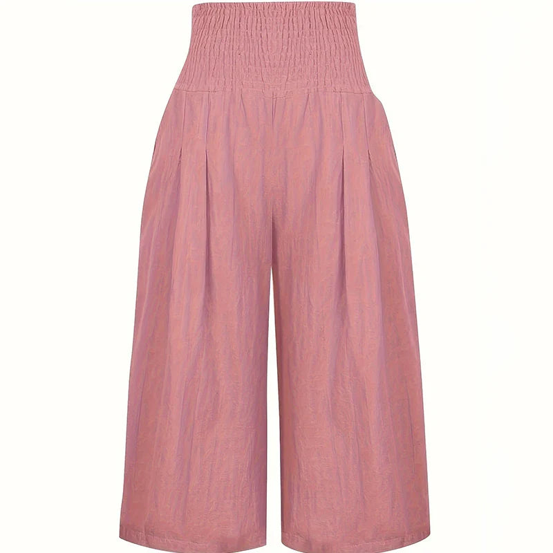 Saviig Linen Wide Leg Pants - Summer Casual Breathable Trousers