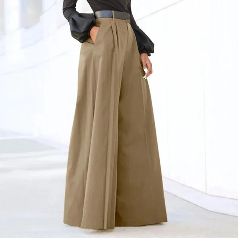 Saviig Wide Leg Flared Pants | High Waist Comfy Baggy Trousers