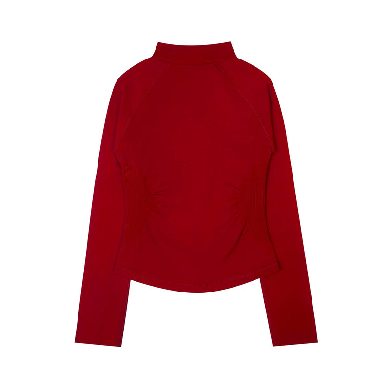 Saviig Women's Impact Zippy Jacket: Stylish Long Sleeve Workout Top for Active Sports.