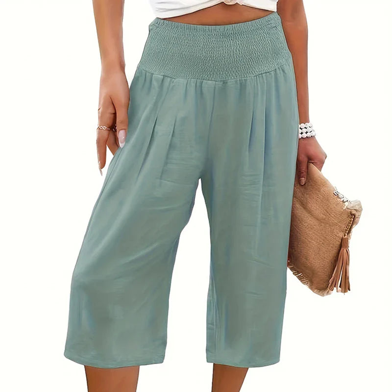 Saviig Linen Wide Leg Pants - Summer Casual Breathable Trousers