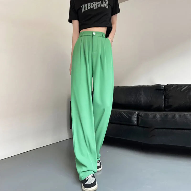 Saviig Wide Leg Casual Suit Pants for Women
