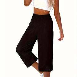Saviig Linen Wide Leg Pants - Summer Casual Breathable Trousers