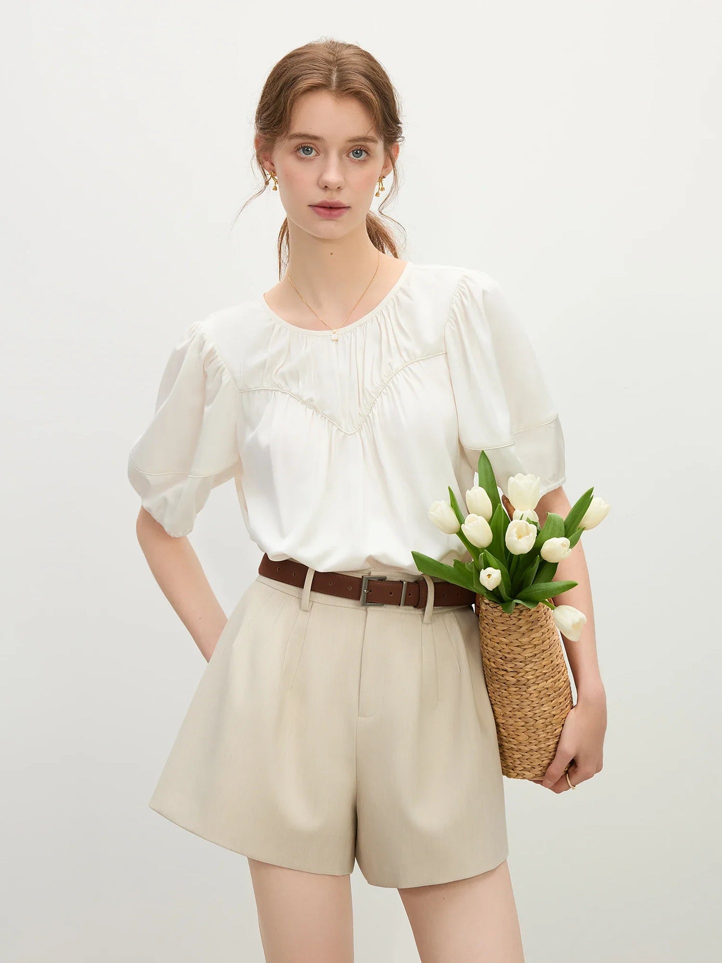 Saviig Linen Shirt: French Elegant Summer Top for Women