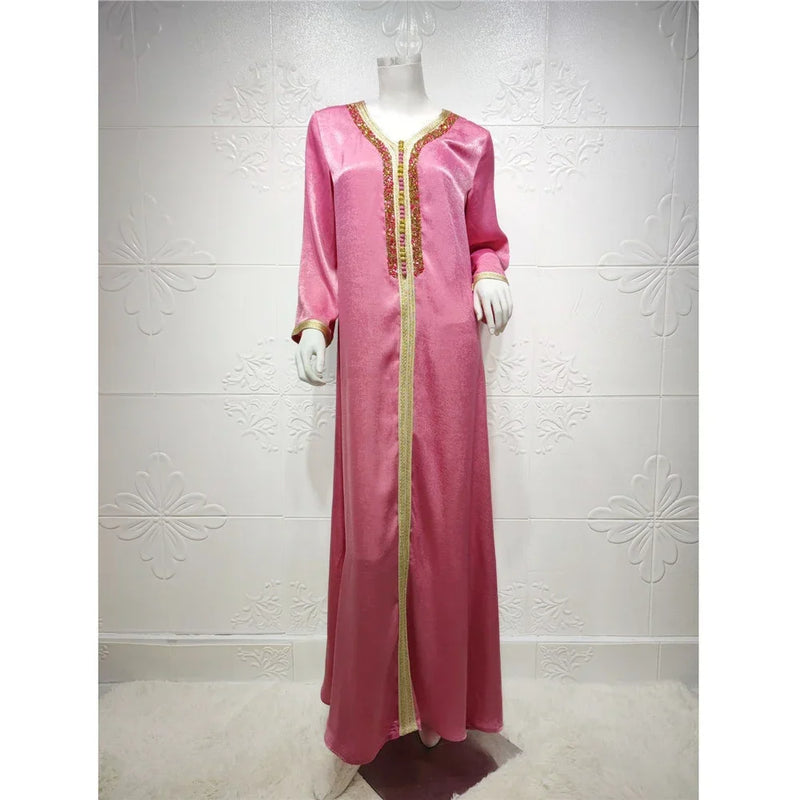 Saviig Ramadan Abaya Muslim Dress Dubai Kaftan Gown Islamic Clothing