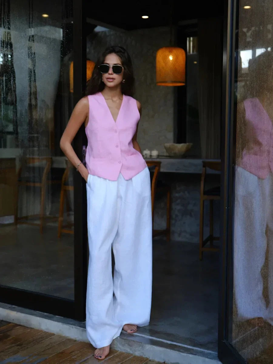 Saviig Straight Leg High Waist Pants for Stylish Office Look