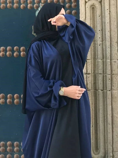 Saviig Summer Muslim Puff Sleeve Abaya Dress Elegant Modest Morocco Dubai Eid Party Dress
