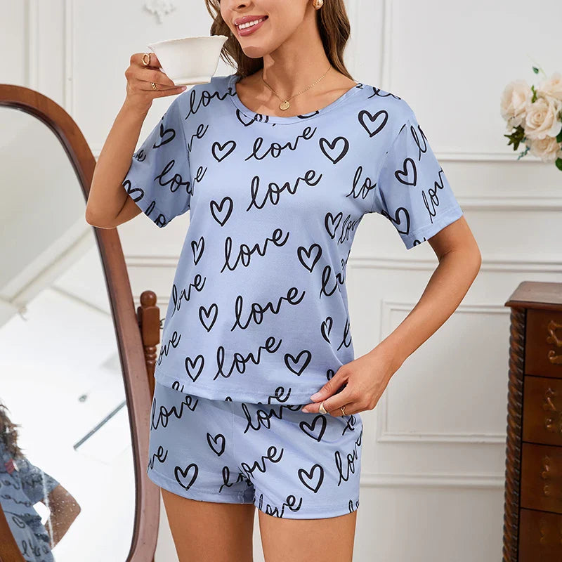 Saviig Summer Pajama Set: Women's 2-Piece Shorts Loungewear