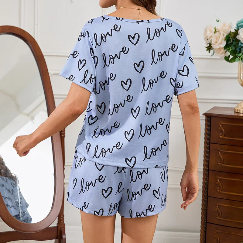 Saviig Summer Pajama Set: Women's 2-Piece Shorts Loungewear