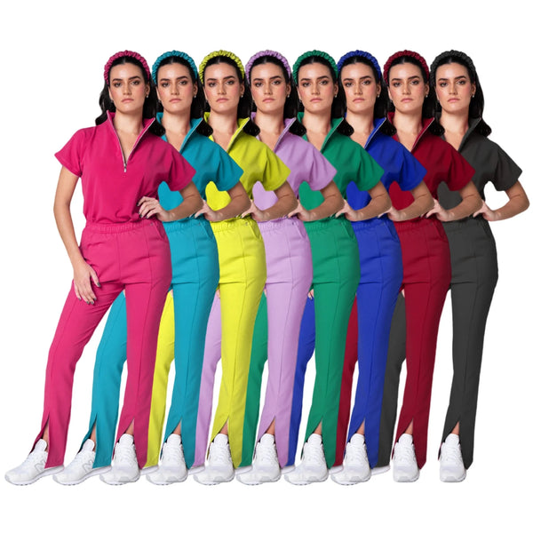 Saviig Quick-Dry Stretch Women's Scrub Set for Hospital Cosmetology - High Quality
