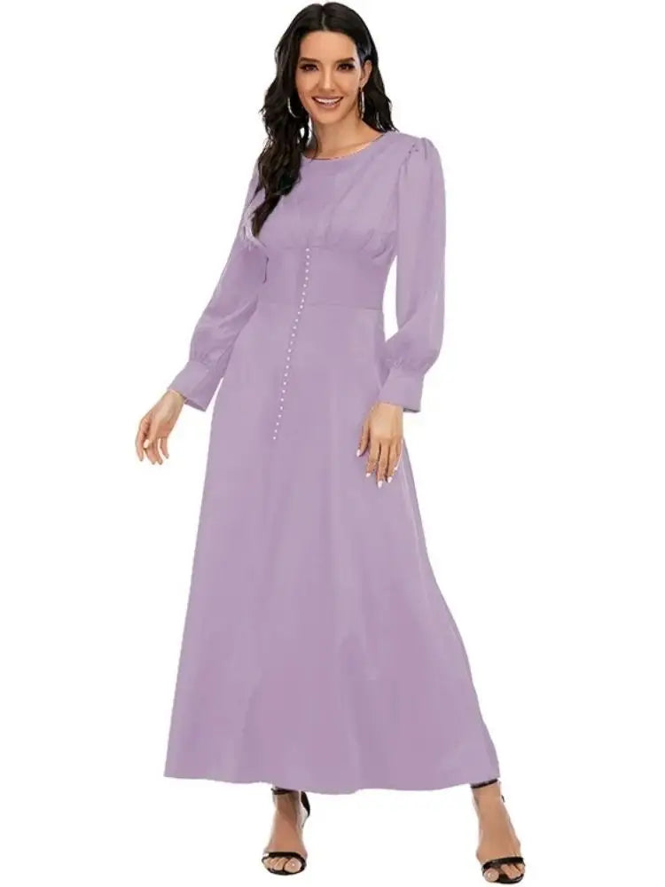 Saviig Ramadan Eid Satin Abaya for Modest Muslim Women
