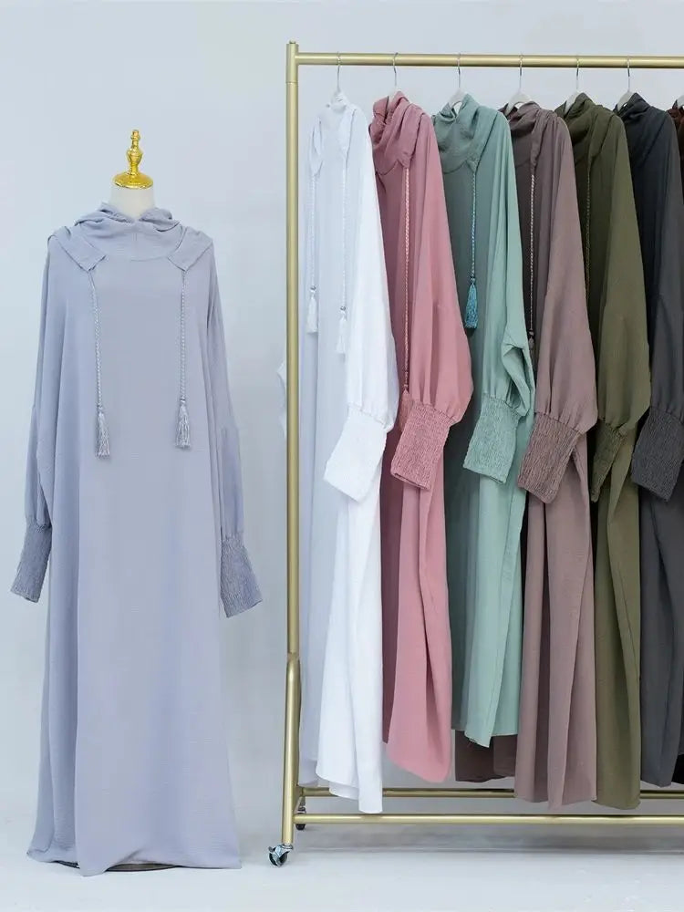 Saviig Ramadan Hoodie Kebaya Khimar Abaya Modest Dress Robe for Muslim Women