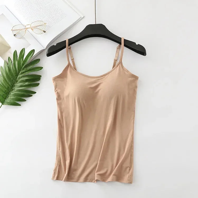Saviig Seamless Padded Camisole Tank Top - Plus Size Slim Fit