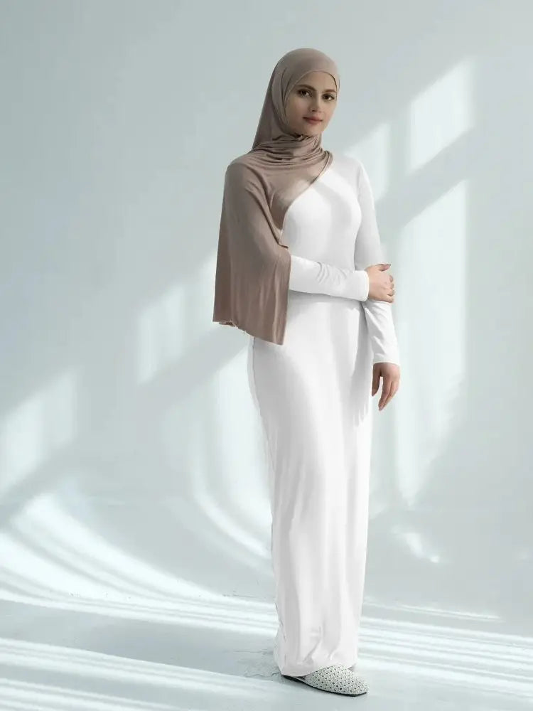 Saviig ModaL Cotton Inner Dress Abaya Damen Dubai Muslim Long Modest Hijab Robe