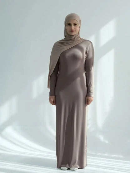 Saviig ModaL Cotton Inner Dress Abaya Damen Dubai Muslim Long Modest Hijab Robe