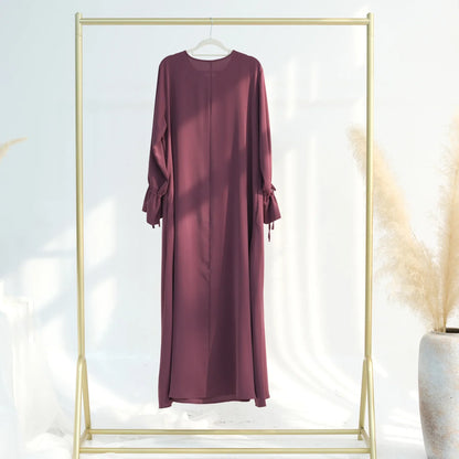 Saviig Casual Abaya Dress: Wide Sleeves, Zipper Front, Modest Muslim Fashion