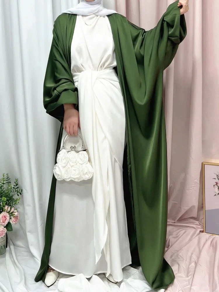 Saviig Summer Muslim Puff Sleeve Abaya Dress Elegant Modest Morocco Dubai Eid Party Dress