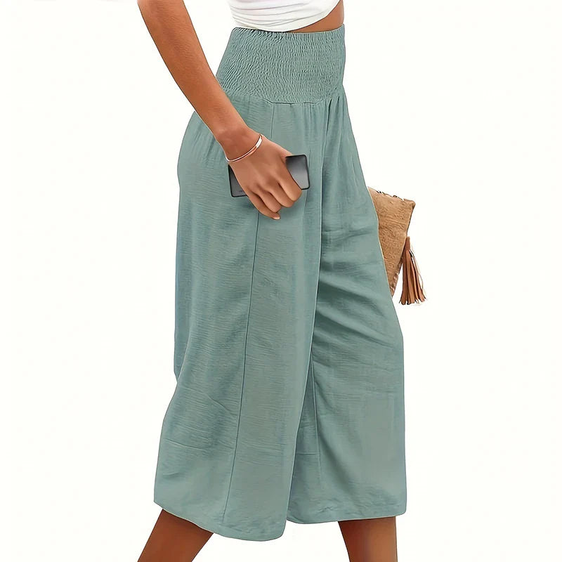 Saviig Linen Wide Leg Pants - Summer Casual Breathable Trousers