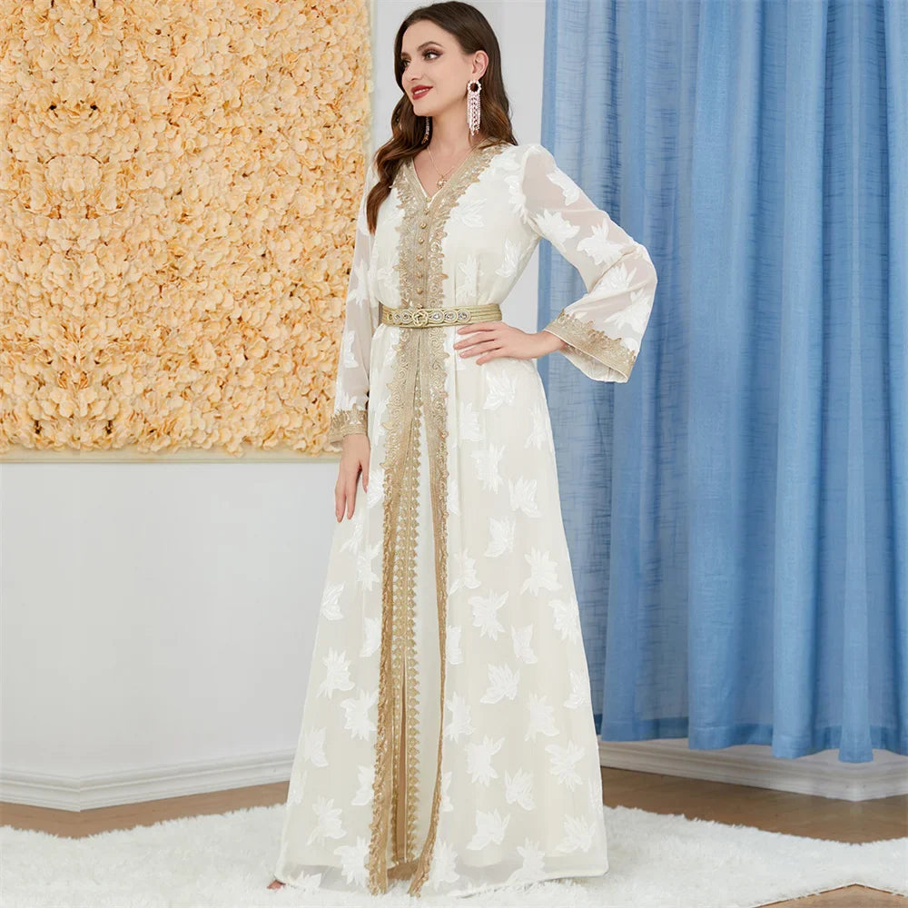 Moroccan Kaftan Dress Set for Women by Saviig: Elegant Islamic Attire for Eid & Parties
