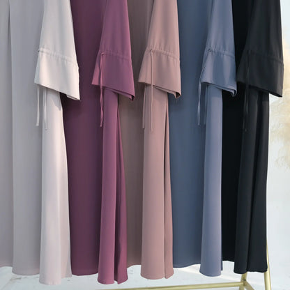 Saviig Casual Abaya Dress: Wide Sleeves, Zipper Front, Modest Muslim Fashion