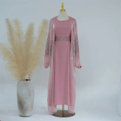 Saviig Ramadan Kaftan Abaya 2 Piece Set for Women