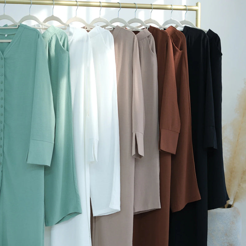 Saviig 2-Piece Hijabi Set: Kimono Abaya with Pants - Ramadan Collection