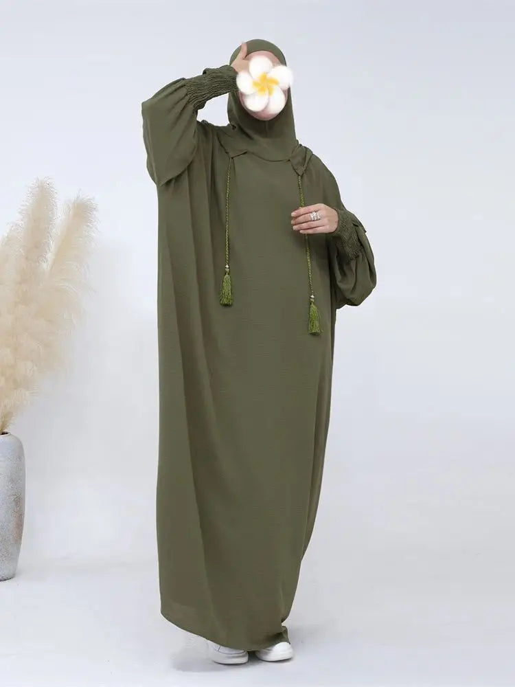 Saviig Ramadan Hoodie Kebaya Khimar Abaya Modest Dress Robe for Muslim Women